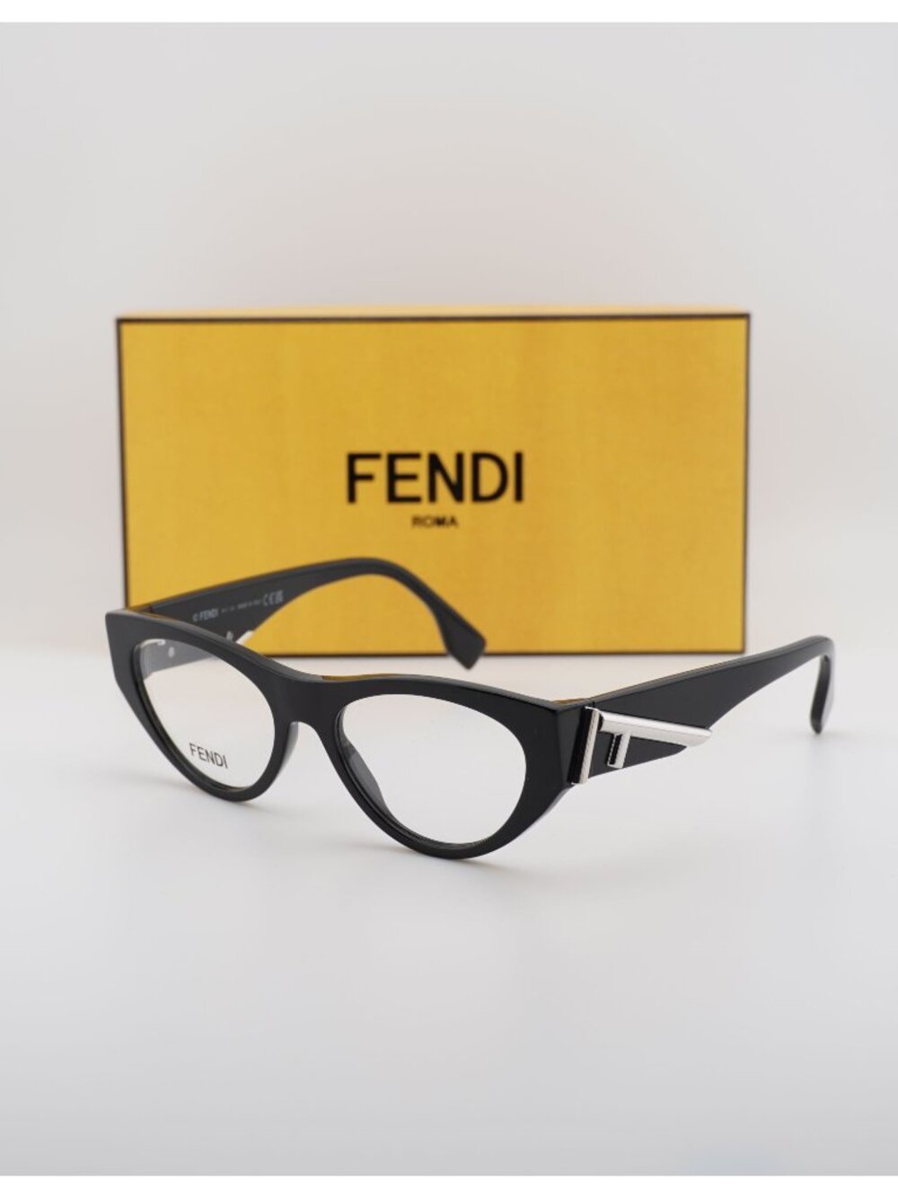Fendi FE50092I 001 Cat Eye Eyeglasses 52mm - Black